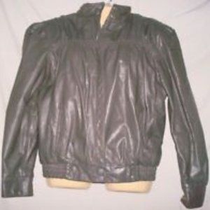 Women's Gray Leather Jacket Size 10